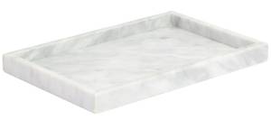 Tablett Marble Weiß - Naturfaser - 20 x 3 x 30 cm