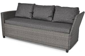 Loungeset SZTOKHOLM (2er Set) Grau - Metall - Rattan - Massivholz - 222 x 67 x 157 cm