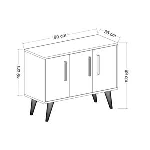 Beistellschrank Gedved Weiß - Holzwerkstoff - 90 x 49 x 35 cm