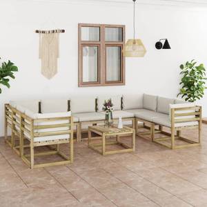 Garten-Lounge-Set 3016481-14 (10-teilig) Weiß - Holzwerkstoff - Holzart/Dekor - 64 x 70 x 64 cm