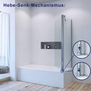 Duschwand für Badewanne GWALAS Silber - Glas - 70 x 140 x 80 cm