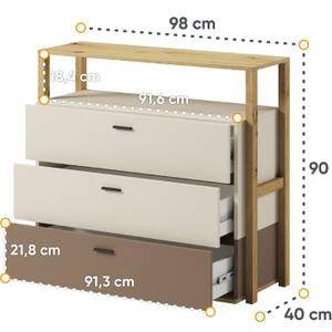 TRIDA Kinderkommode Braun - Weiß - Holzwerkstoff - 98 x 90 x 40 cm