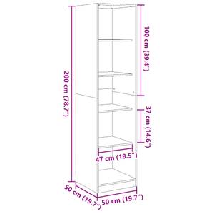 Kleiderschrank 298537-3 Raucheiche Dekor - Breite: 50 cm