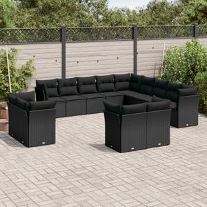 Gartensitzgruppe K3060(13-tlg) Schwarz - Massivholz - 69 x 62 x 62 cm