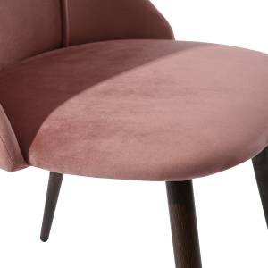 LOT DE 2 CHAISES ROSE VELOURS Rose foncé - Textile - 49 x 83 x 52 cm