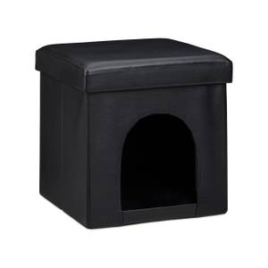 Hundebox Sitzhocker Schwarz - 38 x 38 x 38 cm