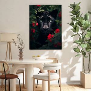 Leinwandbild Black Panther Flowers 60 x 90 cm