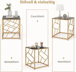 Beistelltisch JV11205BK Gold - Glas - 50 x 55 x 50 cm