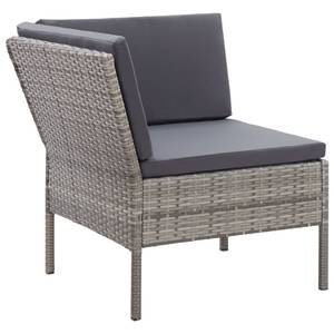 Garten-Lounge-Set Grau - Metall - Polyrattan - 60 x 35 x 60 cm