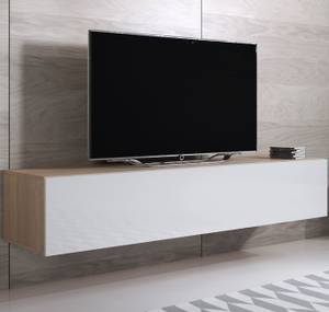 Meuble TV Luke H2 Imitation truffier de Sonoma - Blanc - Hauteur : 30 cm