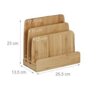 3 tlg. Schreibtisch Organizer Set Braun - Bambus - Holzwerkstoff - 30 x 33 x 47 cm