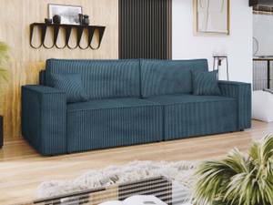 Sofa Karl Cord mit L-Funktion Nachtblau