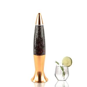 lampe fusée lave ANGELINA Noir - Verre - Métal - 10 x 40 x 10 cm