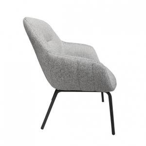 Fauteuil tissu gris chiné pieds métal Gris - Métal - 65 x 83 x 68 cm