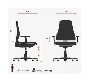 Bürodrehstuhl Sitness 10 mit Orthositz Blau