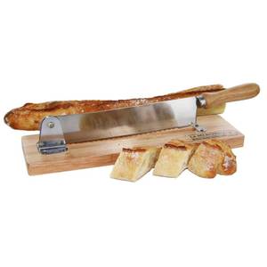 Trancheuse à pain en bois et inox Métal - 38 x 7 x 10 cm