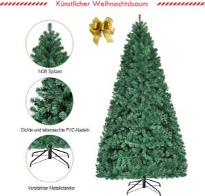 240cm LED Künstlicher Weihnachtsbaum Grün - Kunststoff - 145 x 240 x 145 cm