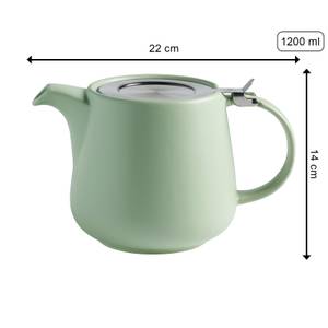 Teekanne Tint Porzellan - Grün - Weiß - 16 x 14 x 24 cm