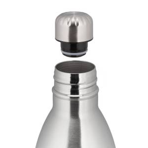 2x Thermo Trinkflasche 1 Liter silber Silber