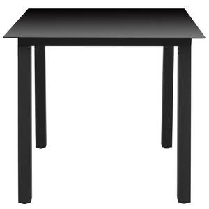 Table de salle à manger de jardin Noir - Verre - Métal - 80 x 74 x 80 cm