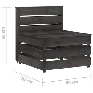 Mittelsofa 3011726-2 Grau - Massivholz - Holzart/Dekor - 60 x 66 x 70 cm