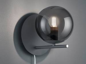 LED Wandlampe mit Schalter Glas Grau Anthrazit - Schwarz - Glas Grau