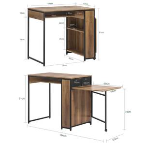 Bartisch FWT96-PF Braun - Holzwerkstoff - 164 x 91 x 63 cm