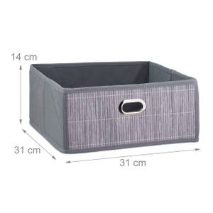 2x paniers de rangement en bambou plats Gris - Lot de 2