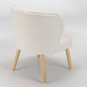 Sessel mit weißem Holzbeine Weiß - Textil - 56 x 71 x 61 cm