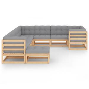 Garten-Lounge-Set (10-teilig) 3009726-2 Braun - Massivholz - Holzart/Dekor - 70 x 30 x 70 cm