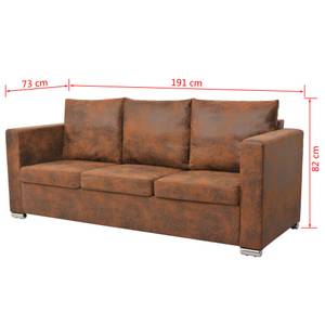 Sofa 3001407-1 Braun - Holzwerkstoff - Textil - 191 x 82 x 73 cm