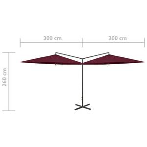 Parasol d'extérieur 3008735 Rouge - Métal - Textile - 290 x 260 x 600 cm