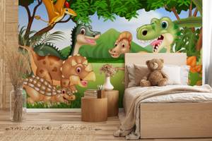 Papier Peint DINOSAURES Plantes Nature 450 x 300 x 300 cm