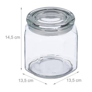 6x bocaux en verre de 1300 ml Verre - Matière plastique - 14 x 15 x 14 cm