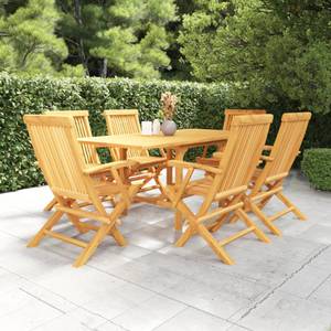 Garten-Essgruppe (7-teilig) 3007219-4 Braun - Massivholz - Holzart/Dekor - 80 x 75 x 160 cm