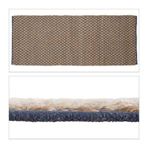 Teppich Jute Blau - Braun - Naturfaser - Textil - 80 x 1 x 200 cm