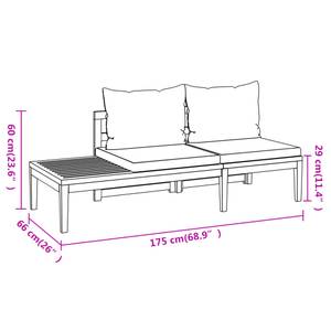 Bistro Set K429 Grau - Massivholz