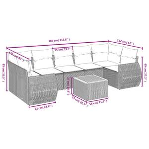 Gartensitzgruppe K6482(8-tlg) Grau - Massivholz - 69 x 62 x 62 cm