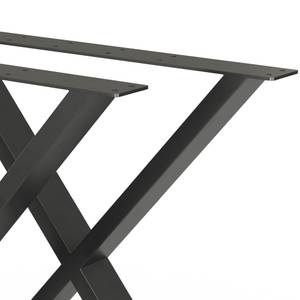 Tischkufen Loft 72cm Schwarz X-Form Schwarz - Metall - 70 x 72 x 8 cm