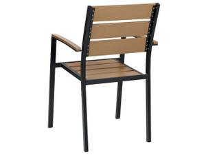 Chaise de jardin VERNIO Noir - Chêne clair