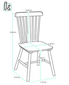 Chaise bistrot bois MONA (Lot de 2) Marron - Bois massif - 52 x 90 x 50 cm