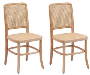 Esszimmerstühle (2er Set) CARACAS Braun - Rattan - 44 x 90 x 50 cm