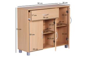 Sideboard ERMIRA Flurschrank Braun - Holzwerkstoff - 30 x 75 x 90 cm