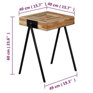 Beistelltisch 245408 Metall - Massivholz - Holzart/Dekor - 40 x 60 x 49 cm