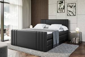 Boxspringbett IDRIKO-Z KING Hochglanz Schwarz - Breite: 180 cm