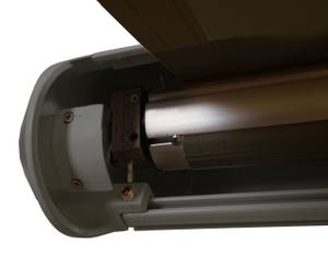 Kassetten-Markise T123 mit Volant Grau - Metall - Kunststoff - Textil - 450 x 23 x 300 cm