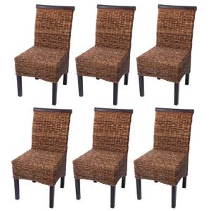 Esszimmerstuhl Acireale (6er-Set) Braun - Rattan - 47 x 93 x 43 cm