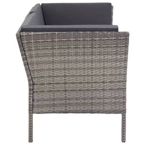 Garten-Lounge-Set Grau - Metall - Polyrattan - 60 x 35 x 60 cm