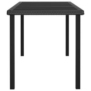 Table de salle à manger de jardin Noir - Métal - Polyrotin - 70 x 73 x 180 cm
