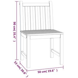 Salle à manger (lot de 3) 3007530-1 Marron - Bois massif - Bois/Imitation - 110 x 77 x 110 cm